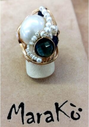 Anello perla barocca