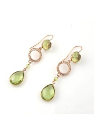 Orecchini ametista verde idrotermale, zirconi OR2026