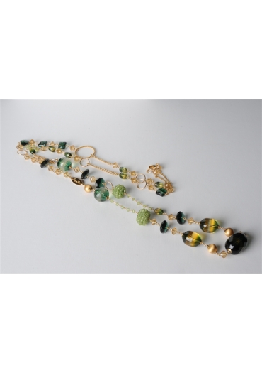 Collana,l quarzo idrotermale verde CN1849