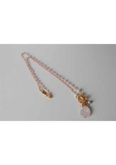 Collana, rosarietto zircone rosa CN2156