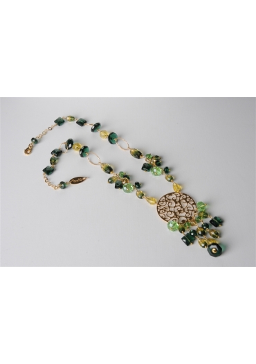 Collana, quarzo verde idrotermale CN2103