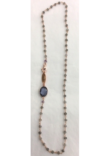 Collana rosario labradorite, ametista CN2802