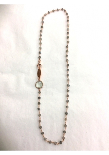 Collana rosario labradorite, quarzo CN2804