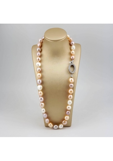 Collier perle coltivate  sasso multicolor CNPF68