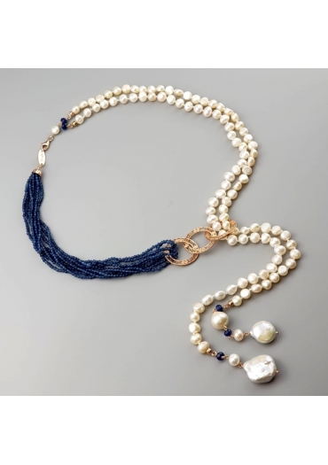 Chanel perle coltivate agata blu zaffiro CN3680