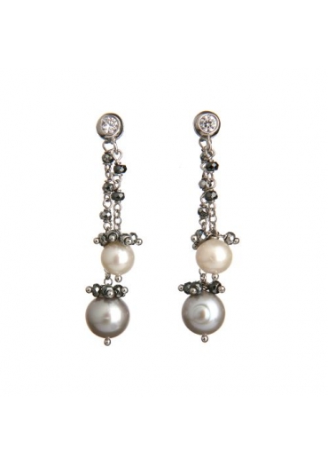 Orecchini perle di fiume, ematite OR2052