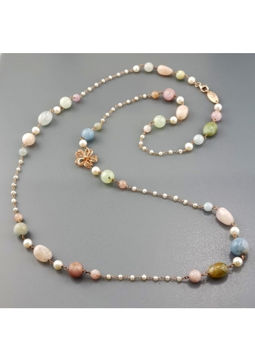 Chanel acquamarina multicolor, perle di fiume CN3053