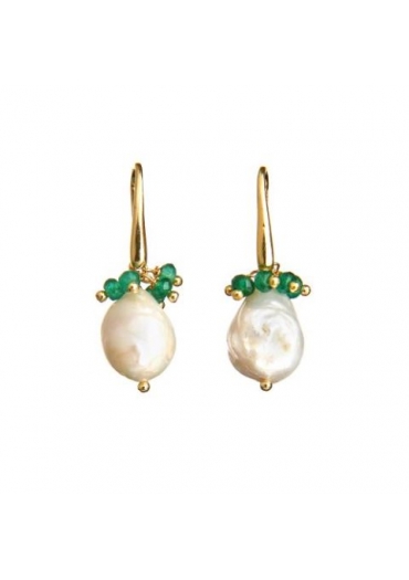 Or perla barocca, agata verde smeraldo OR1944