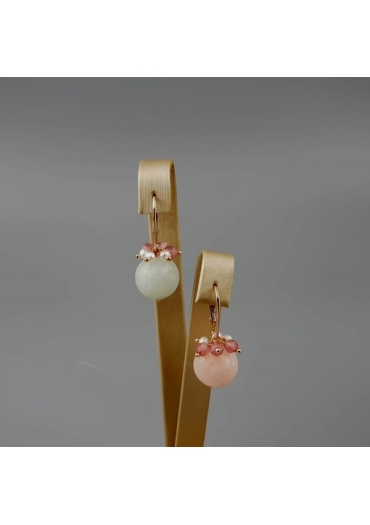 Orecchini acquamarina  multicolor, perle coltivate or2561