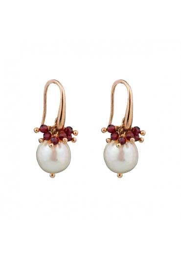 Orecchini perle coltivate, Granato diamond OR2221