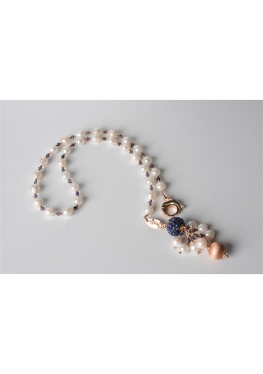 Collana, perle di fiume, iolite CN2059