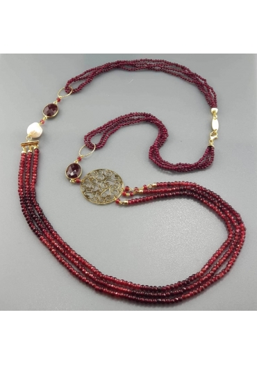Chanel agata ruby, perle di fiume CN2998