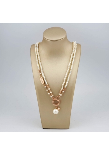Collana regolabile, perle coltivate  3 mm CN3581