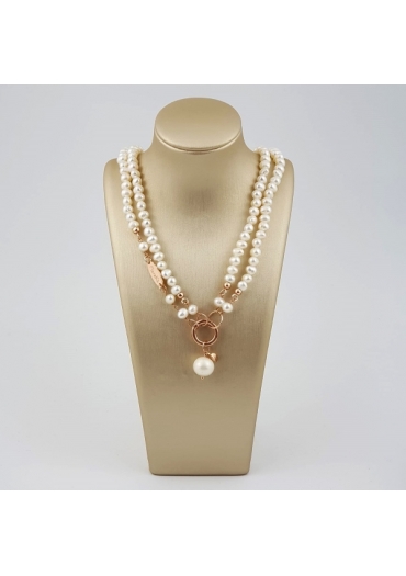 Collier regolabile perle  coltivate bianche cn3409