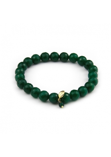 Bracciale elastico agata verde smeraldo BR1588