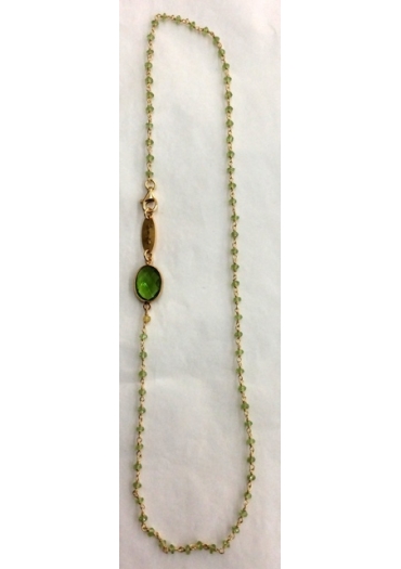 Collana rosario olivina,quarzo verde CN2805