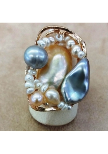 Anello, perle di fiume, pz unico AN293