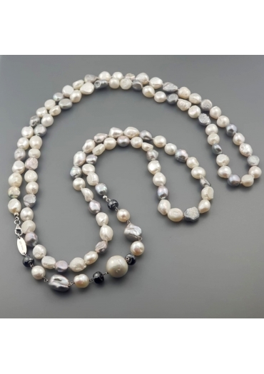 Charleston perle coltivate bianche e grigie CN3040