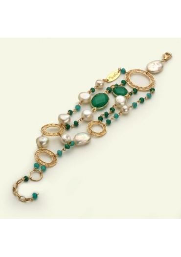 Br agata smeraldo, perle di fiume BR1328