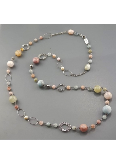 Chanel acquamarina multicolor, perle di fiume CN3055
