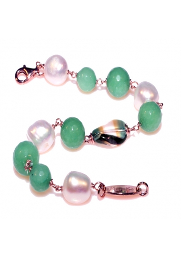 Br Giada crisopaz, perle di fiume – cod:BR1108