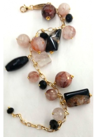 Br charms,quarzo cipria, agata nera – cod:BR1176