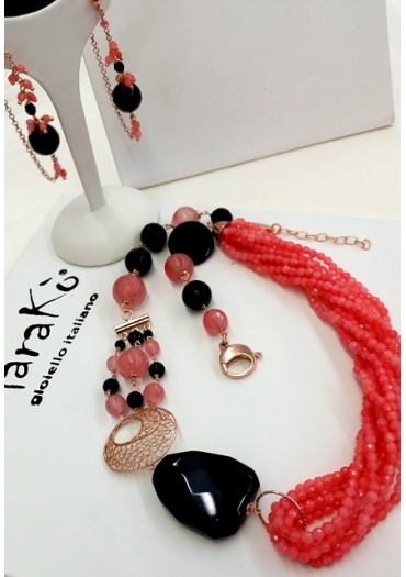 Collier Giada cherry, agata nera – cod:CN2954