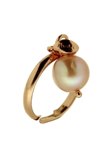 anello le meline, perla coltivata rosa﻿