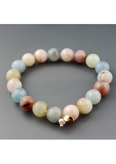 Bracciale acquamarina multicolor10 mm﻿
