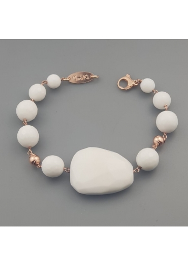 Bracciale agata bianca﻿