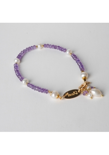 Bracciale ametista lavanda taglio macchina
