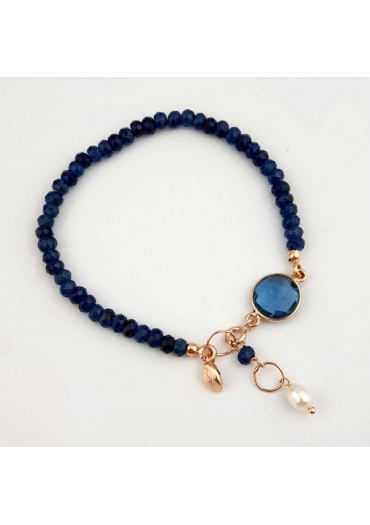 Bracciale aquarelle,agata blu zaffiro﻿