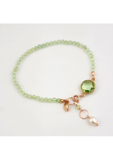 Bracciale aquarelle,quarzo rutilato verde﻿