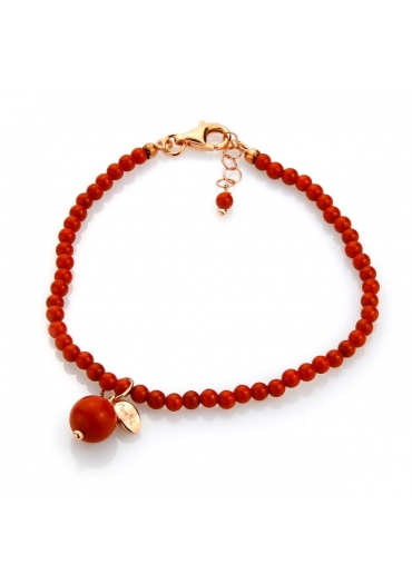 Bracciale corallo bamboo rosso﻿