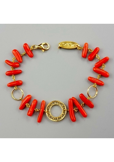 Bracciale corallo rossocupolino sardo﻿