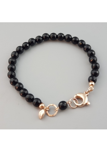 Bracciale Easy agata nera 6 mm