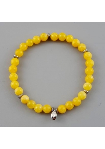 Bracciale elastico agata gialla, 6 mm
