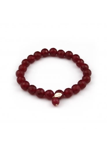 bracciale elastico agata ruby 8 mm sfaccettata