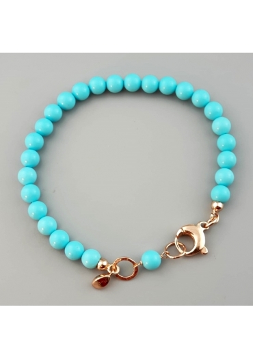 Bracciale Easy pasta turchese 4 fiori, 6 mm