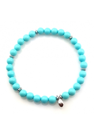 Bracciale pasta turchese  6mm﻿