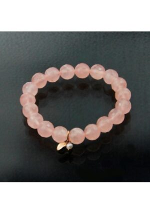 Bracciale quarzo rosa sfaccettato 10mm﻿