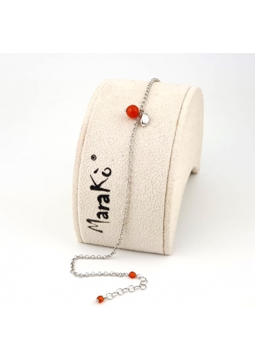 Cavigliera arg.925/00 rh agata arancione