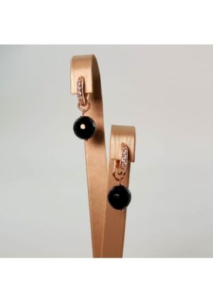 Cerchietti con zirconi, agata nera 10 mm﻿