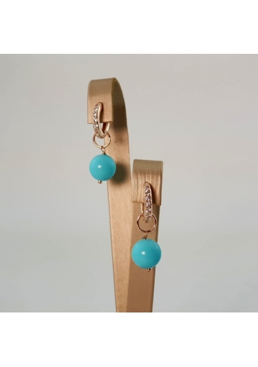 Cerchietti con zirconi, pasta turchese 4 fiori 10 mm