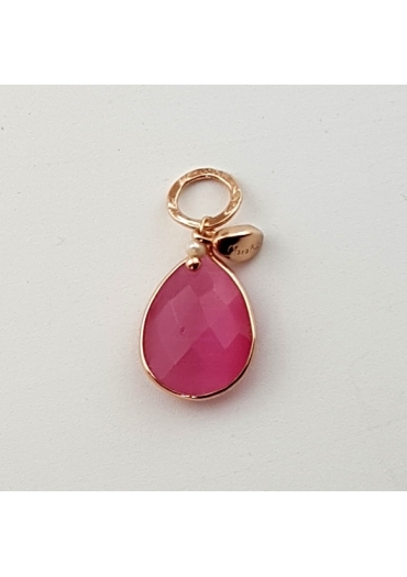 Ciondolo goccia 18 per 13 mm Giada rosa