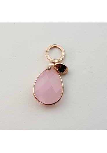 Ciondolo goccia 18 per 13 mm Quarzo rosa