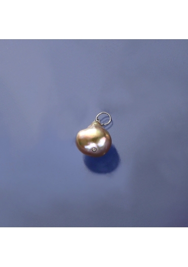 Ciondolo perla barocca rosa argento rodiato﻿