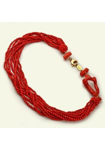 Torchon corallo rosso e corallo bamboo