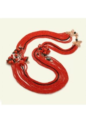 Collana multifilo corallo rosso sardo