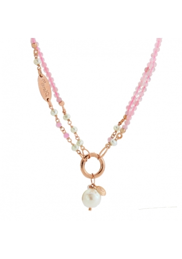 Collana regolabile in quarzo rosa diamond﻿